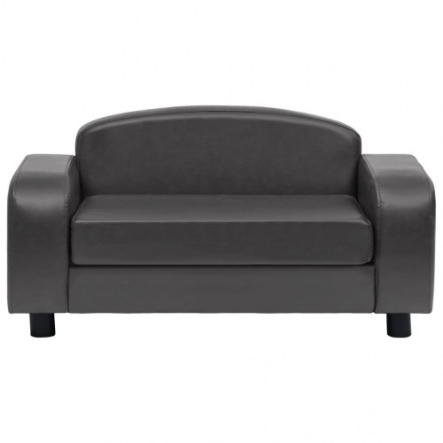 Hundesofa 80x50x40 cm kunstlæder mørkegrå