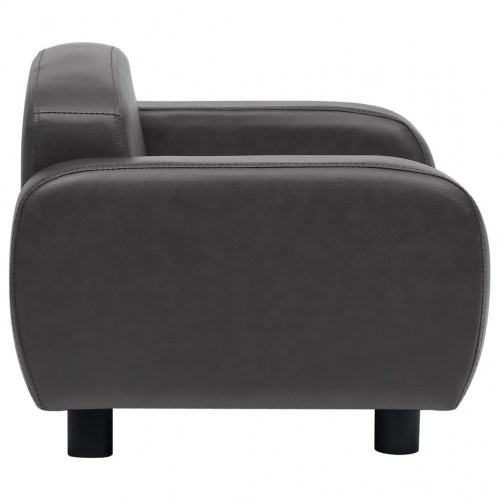 Hundesofa 80x50x40 cm kunstlæder mørkegrå