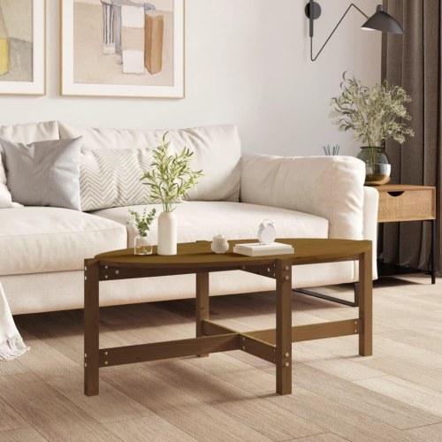 Sofabord 118 x 63 x 45 cm i massivt fyrretræ - gyldenbrun