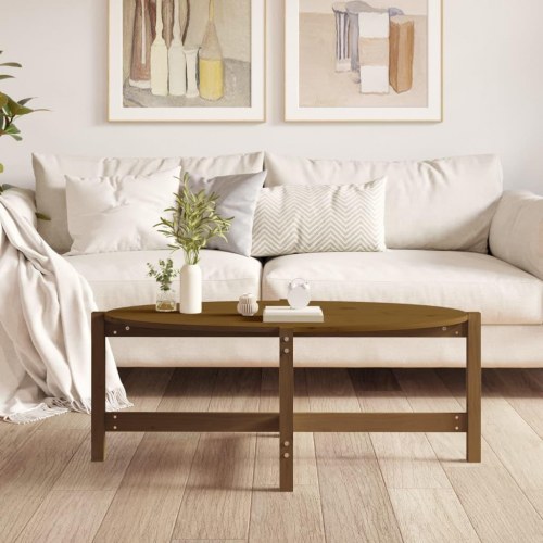 Sofabord 118 x 63 x 45 cm i massivt fyrretræ - gyldenbrun
