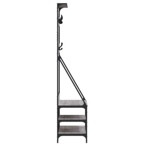 Tøjstativ med skoopbevaring 80x40x184 cm grå sonoma-eg
