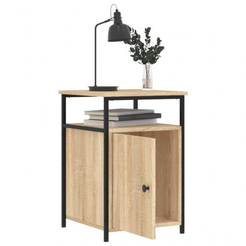 Sengeborde 2 stk. 40x42x60 cm konstrueret træ sonoma-eg