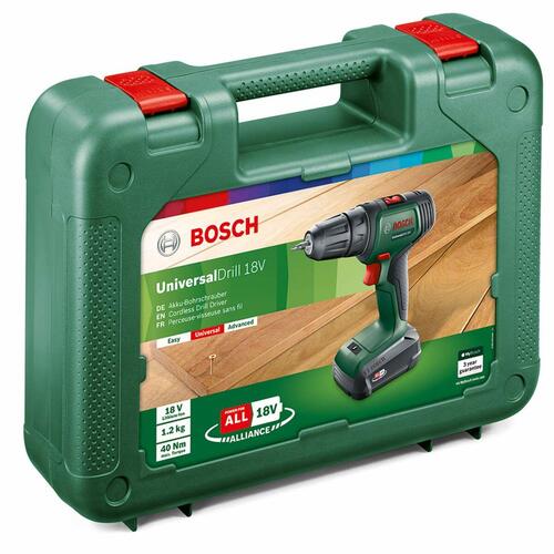 Bore og tilbehørssæt BOSCH Universaldrill 18 Power 4All 18 V 40 Nm