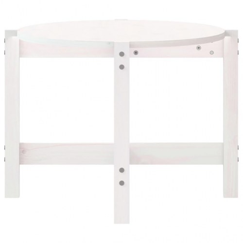Sofabord i massivt fyrretræ 118 x 63 x 45 cm - hvid
