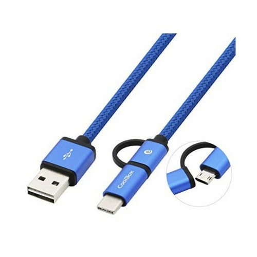 USB-kabel til Micro USB og USB-C CoolBox COO-CAB-U2MC - Blå