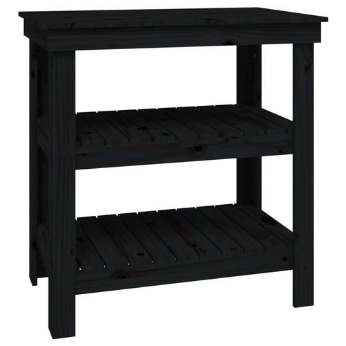 Arbejdsbord 78,5x50x80 cm massivt fyrretræ sort