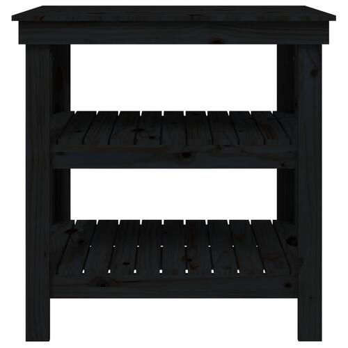 Arbejdsbord 78,5x50x80 cm massivt fyrretræ sort