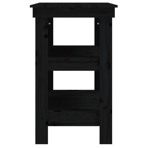 Arbejdsbord 78,5x50x80 cm massivt fyrretræ sort