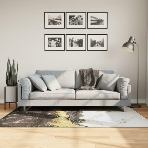 Vaskbart gulvtæppe 120×180 cm - flerfarvet, kort luv