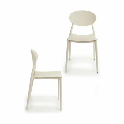 Spisebordsstol Hvid Plastik 41 x 81 x 49 cm (4 enheder)