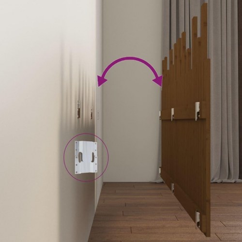 Sengegavl 204x3x80 cm massivt fyrretræ gyldenbrun