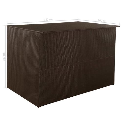 Udendørs opbevaringskasse 150x100x100 cm polyrattan brun