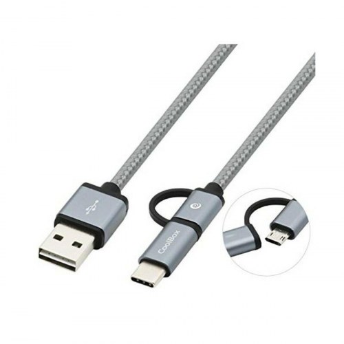 USB-kabel til Micro USB og USB-C CoolBox COO-CAB-U2MC - Grå