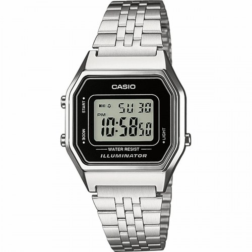 Armbåndsur Casio dame LA680WEA-1EF - digital, sølv/sort