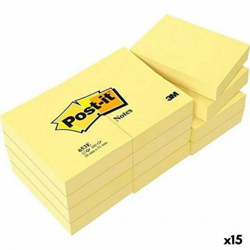 Notesblokke Post-it gule 38 × 51 mm - 15 pakker