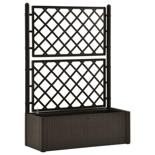 Selvvandende højbed med espalier - mokkafarvet, 100 × 43 × 142 cm