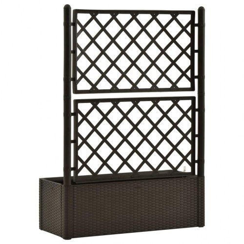 Selvvandende højbed med espalier - mokkafarvet, 100 × 43 × 142 cm