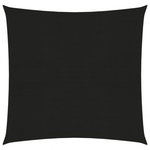 Solsejl 6×6 m - HDPE 160 g/m², sort firkantet