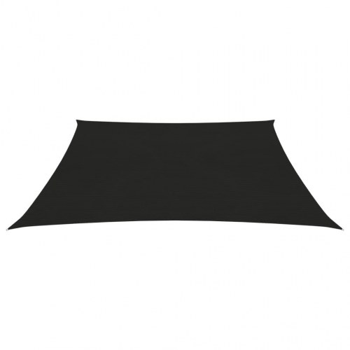 Solsejl 6×6 m - HDPE 160 g/m², sort firkantet