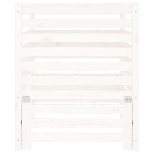 Kompostbeholder 82,5x82,5x99,5 cm massivt fyrretræ hvid