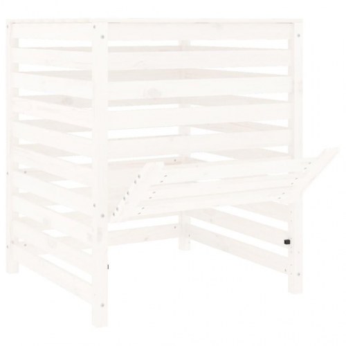 Kompostbeholder i massivt fyrretræ - 82,5 × 82,5 × 99,5 cm, hvid