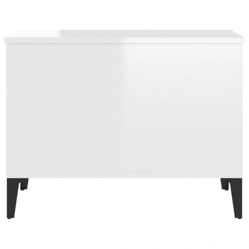 Sofabord 60x44,5x45 cm konstrueret træ hvid højglans