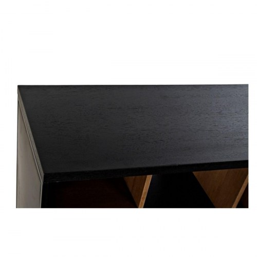 Alvin skænk - sort/natur, jern og fresno, 160 × 40 × 75 cm