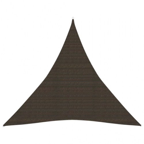 Solsejl trekant 4,5 x 4,5 x 4,5 m - HDPE 160 g/m², brun