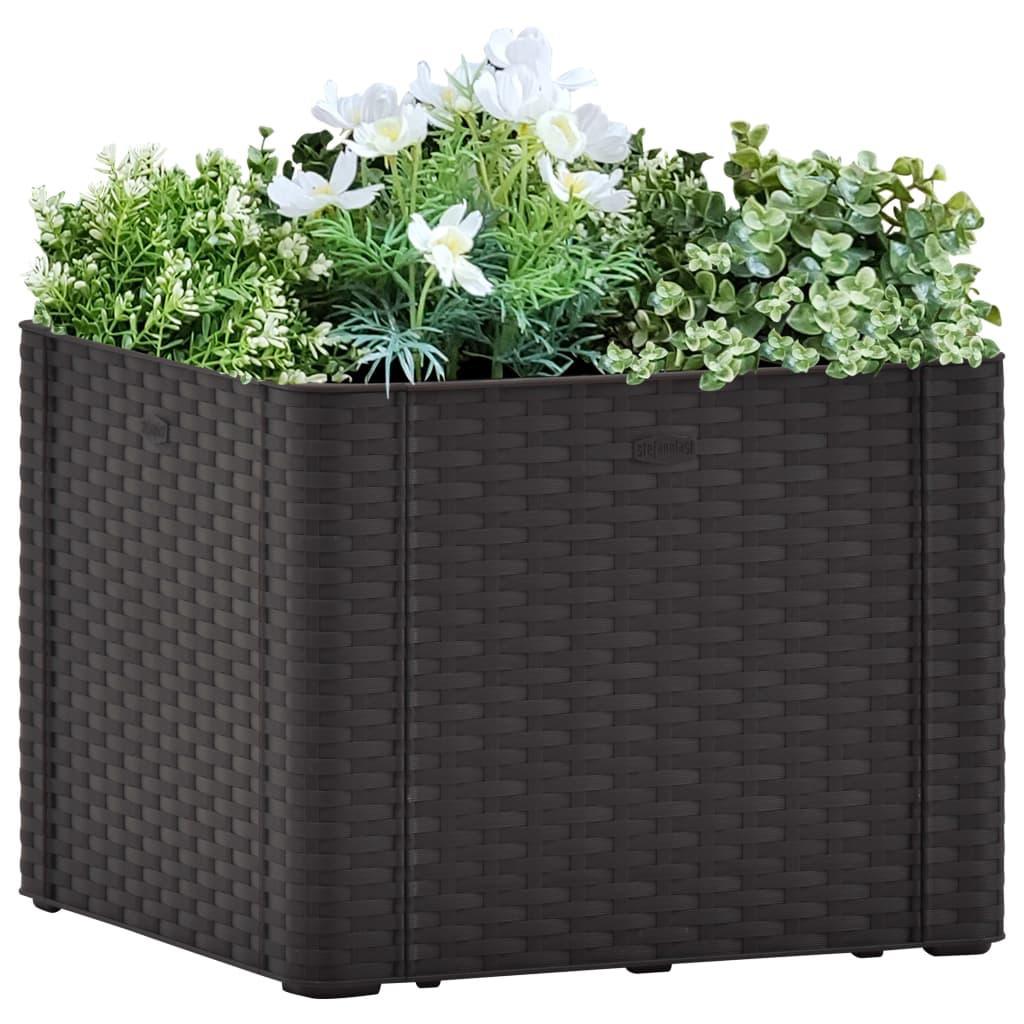 Højbed med automatisk vandingssystem 43x43x33 cm antracitgrå
