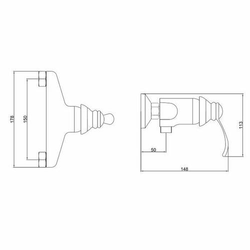 Hane med blandingsbatteri Rousseau Byron Bruser Metal Kobber 15 cm