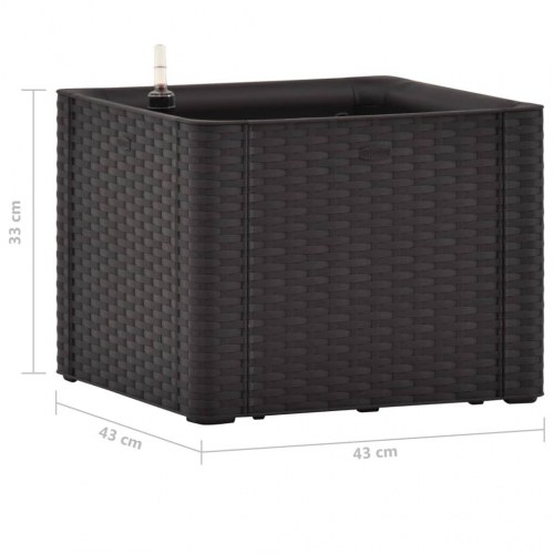 Højbed med automatisk vandingssystem 43x43x33 cm antracitgrå