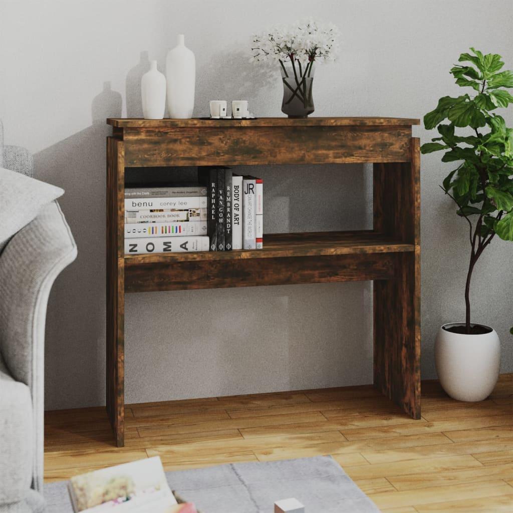 Konsolbord 80x30x80 Konstrueret Træ Røget Egetræsfarve
