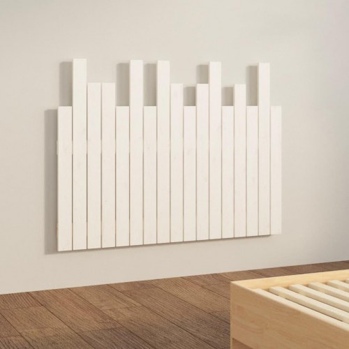 Sengegavl i massivt fyrretræ 108 x 3 x 80 cm - hvid