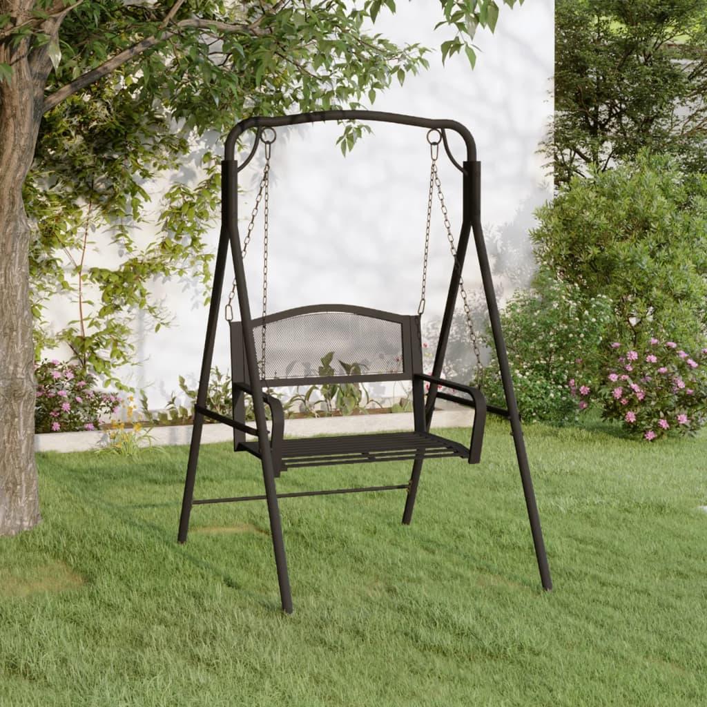 Gyngebænk 124 Cm Stål Sort