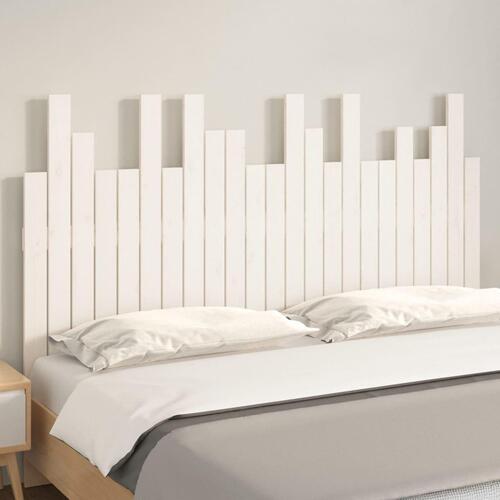 Sengegavl 146,5x3x80 cm massivt fyrretræ hvid