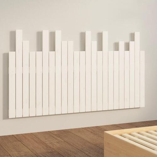 Sengegavl 146,5x3x80 cm massivt fyrretræ hvid