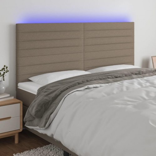 Sengegavl med LED-lys 180 x 5 x 118/128 cm - gråbrun