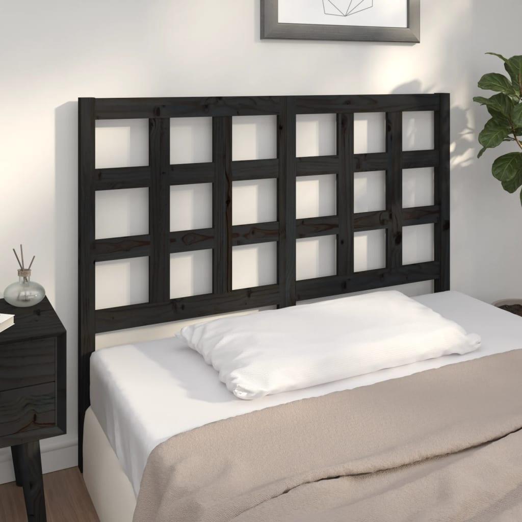 Sengegærde 125,5x4x100 cm massivt fyrretræ sort