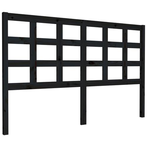 Sengegavl 156x4x100 cm massivt fyrretræ sort