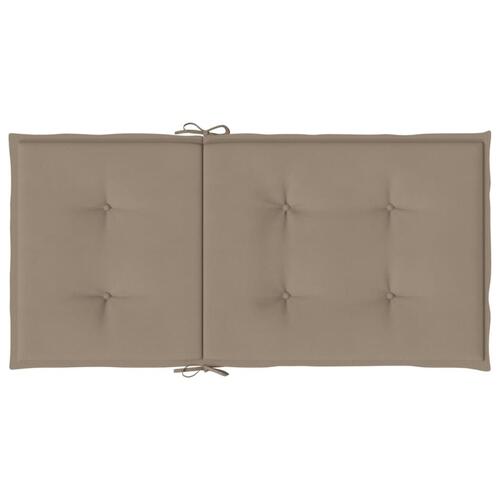 Stolehynde m. lav ryg 6 stk. 100x50x3 cm oxfordstof gråbrun