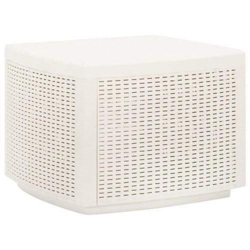 Havebord i plastik 53 × 53 × 40 cm - hvid rattanlook