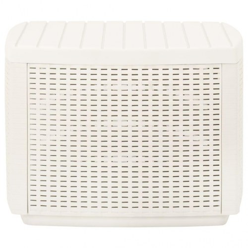 Havebord i plastik 53 × 53 × 40 cm - hvid rattanlook