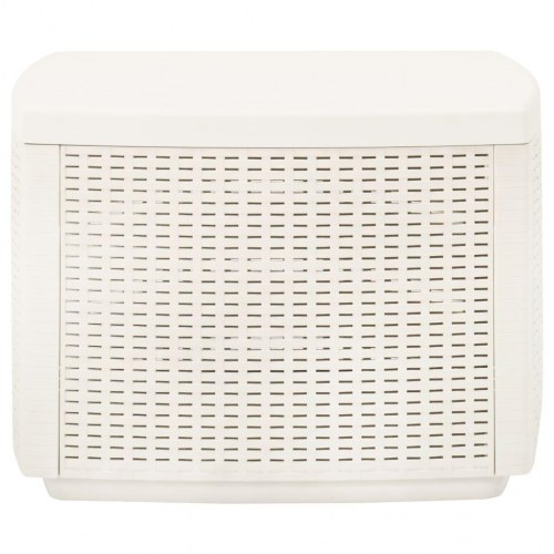 Havebord i plastik 53 × 53 × 40 cm - hvid rattanlook