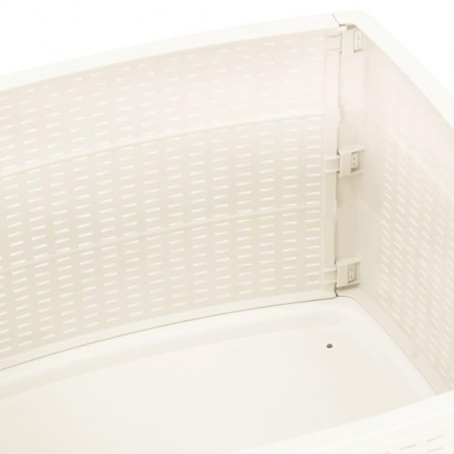Havebord i plastik 53 × 53 × 40 cm - hvid rattanlook