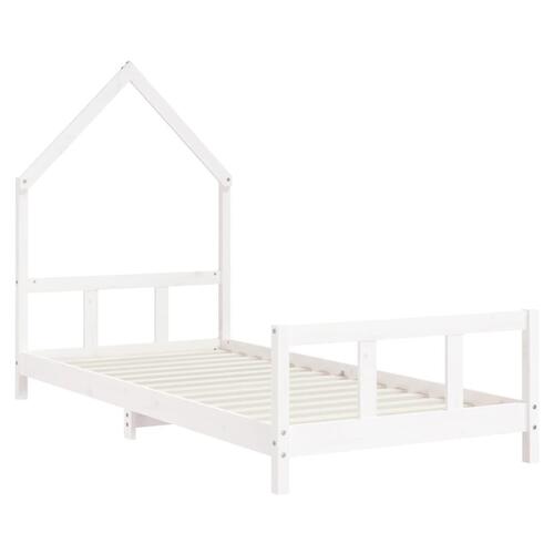 Sengeramme til juniorseng 90x190 cm massivt fyrretræ hvid
