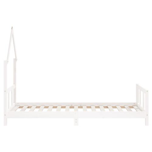 Sengeramme til juniorseng 90x190 cm massivt fyrretræ hvid