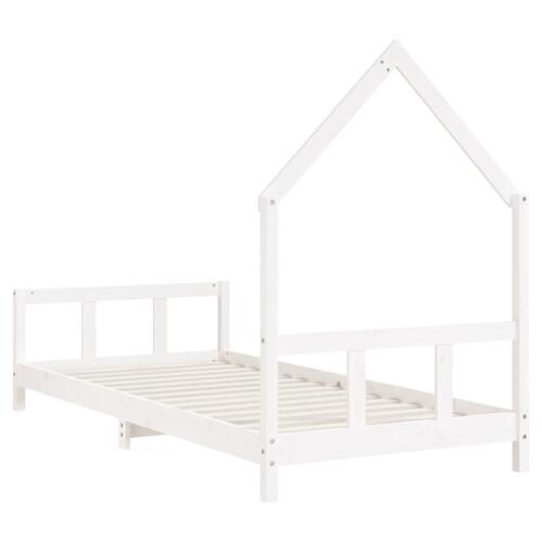 Sengeramme til juniorseng 90x190 cm massivt fyrretræ hvid