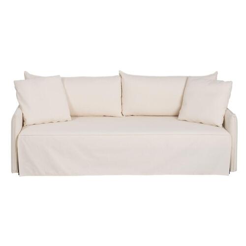 Sovesofa 200 x 94 x 86 cm Syntetisk stof Flødefarvet