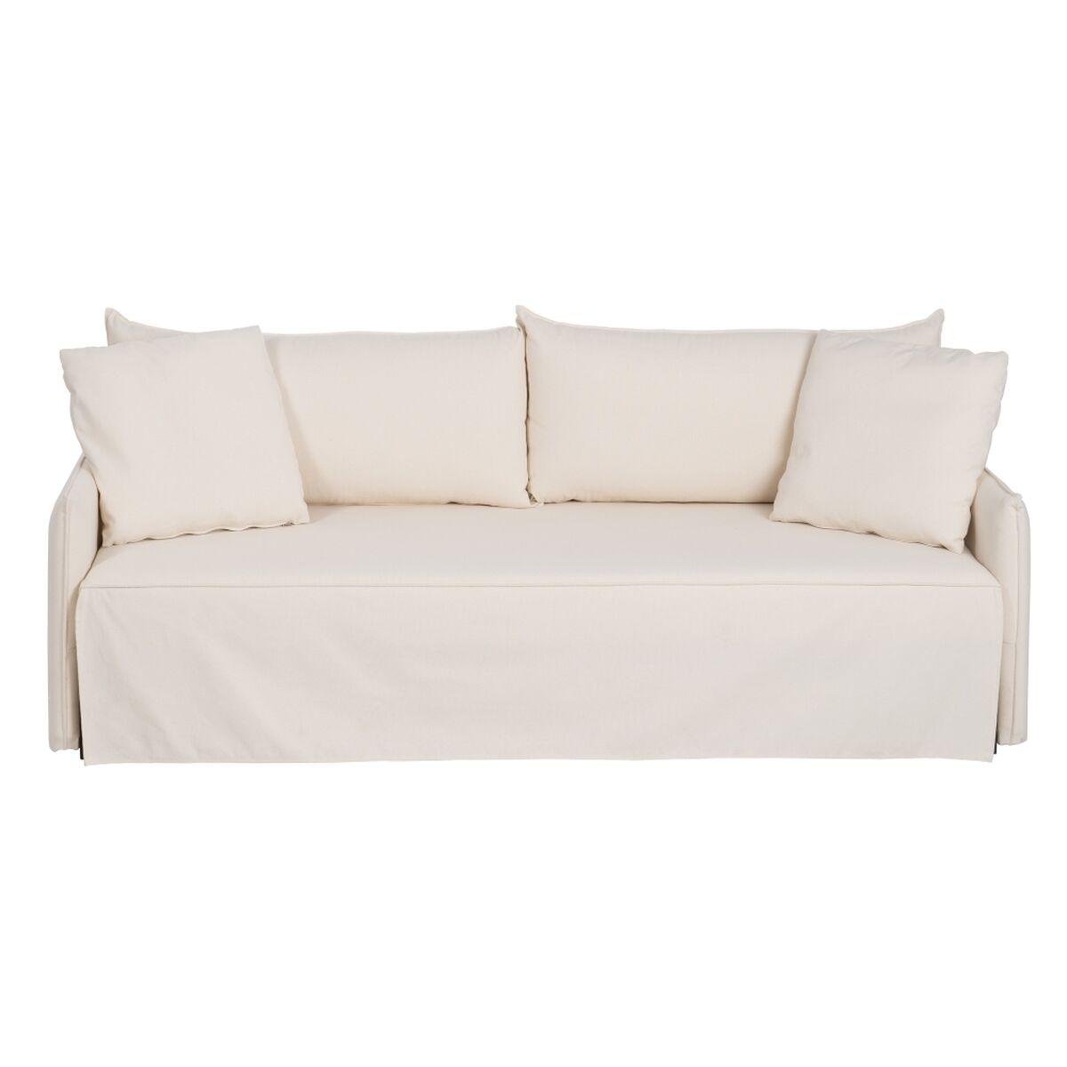 Sovesofa 200 x 94 x 86 cm Syntetisk stof Flødefarvet