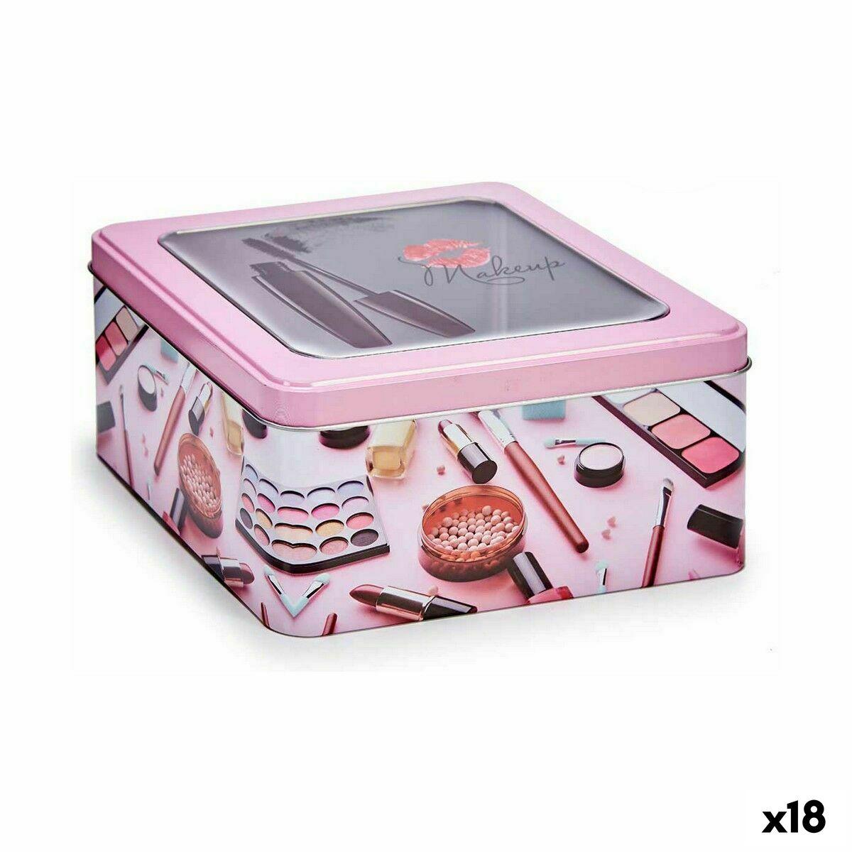 Opbevaringsboks Makeup Pink Dåse Enheder
